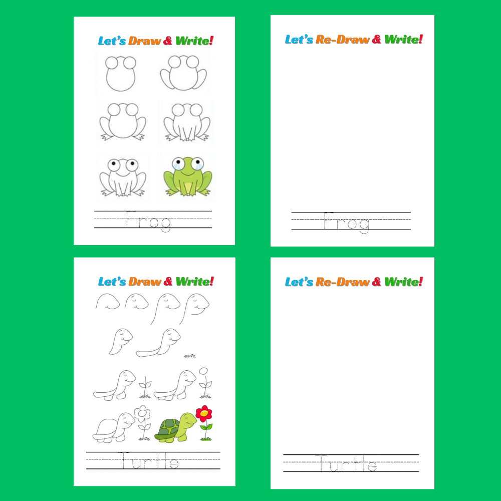 Kids Let’s Trace and Draw: First Steps To Drawing (46 pages of Draw-and-Trace Printable Activity E-Book)