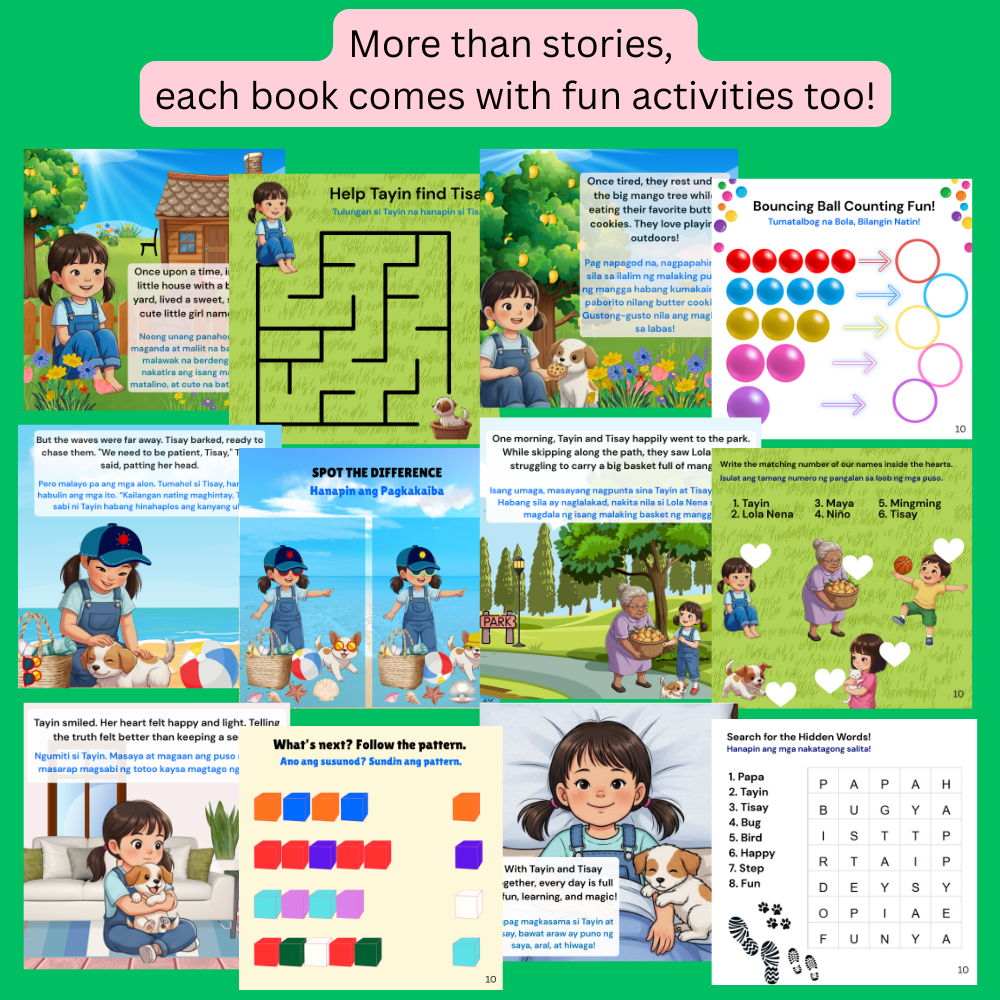 A Week of Wonder with Tayin and Tisay (7 Downloadable and Printable Bilingual E-books)
