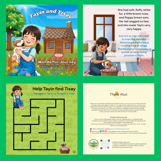 TAYIN AND TISAY Book 1 Bilingual Kids Story Audio e-Book (PDF + MP4): Two Languages, One Magical Storytime!